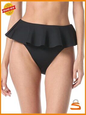 High Leg Skirted Bikini Bottom Medium Nylon Spandex Scuba Fabric